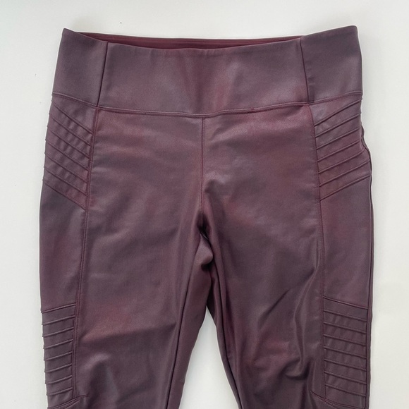 ATHLETA Delancey Gleam Moto Tight in Decadent Chocolate Deep Burgundy Size Large - Picture 4 of 11